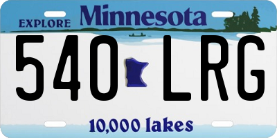 MN license plate 540LRG