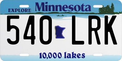 MN license plate 540LRK