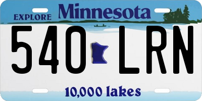 MN license plate 540LRN
