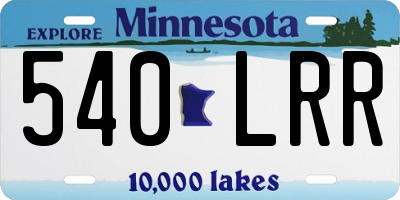 MN license plate 540LRR