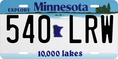 MN license plate 540LRW