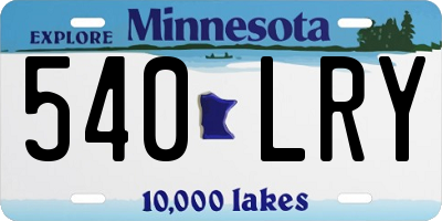MN license plate 540LRY