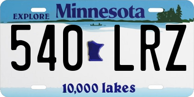 MN license plate 540LRZ