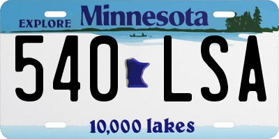 MN license plate 540LSA