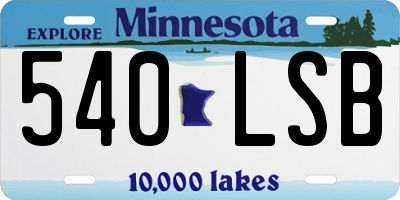 MN license plate 540LSB