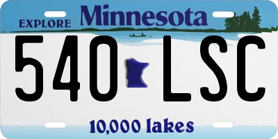 MN license plate 540LSC