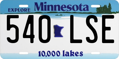 MN license plate 540LSE