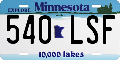 MN license plate 540LSF