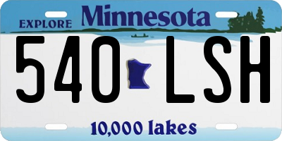 MN license plate 540LSH