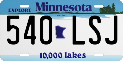 MN license plate 540LSJ