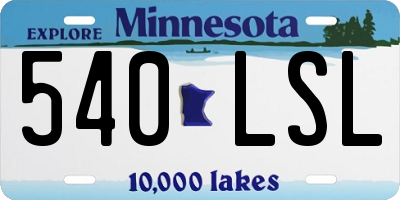 MN license plate 540LSL