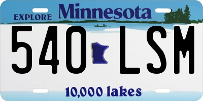 MN license plate 540LSM