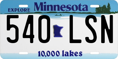 MN license plate 540LSN
