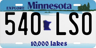 MN license plate 540LSO