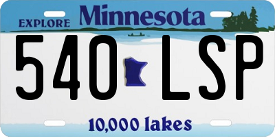 MN license plate 540LSP