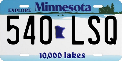 MN license plate 540LSQ