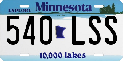 MN license plate 540LSS