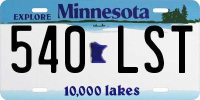 MN license plate 540LST