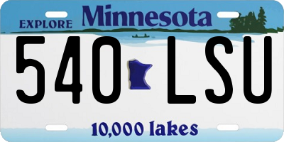 MN license plate 540LSU