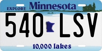 MN license plate 540LSV