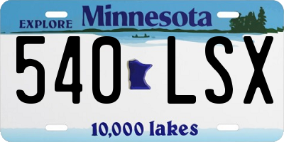 MN license plate 540LSX