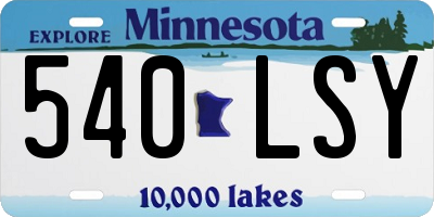 MN license plate 540LSY