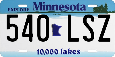 MN license plate 540LSZ