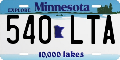 MN license plate 540LTA