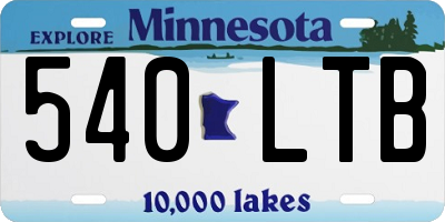 MN license plate 540LTB