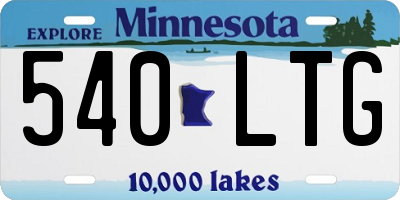 MN license plate 540LTG