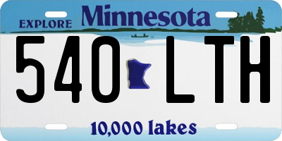 MN license plate 540LTH