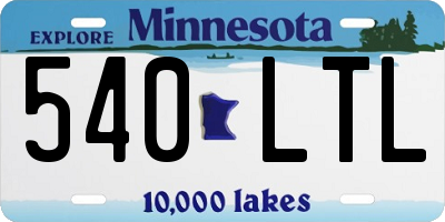 MN license plate 540LTL
