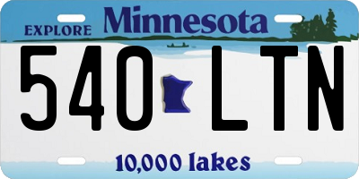 MN license plate 540LTN
