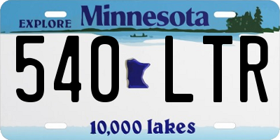 MN license plate 540LTR