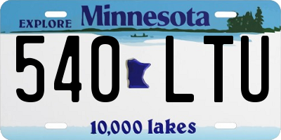 MN license plate 540LTU
