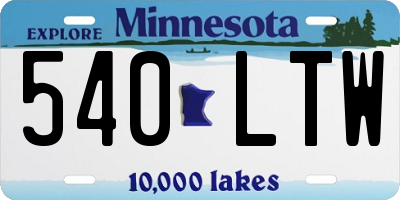 MN license plate 540LTW