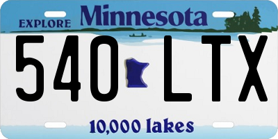 MN license plate 540LTX