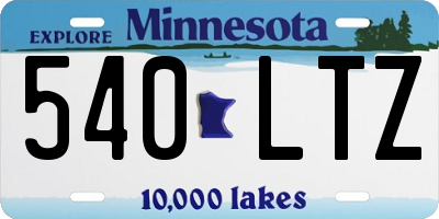 MN license plate 540LTZ