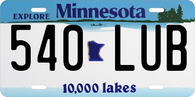 MN license plate 540LUB