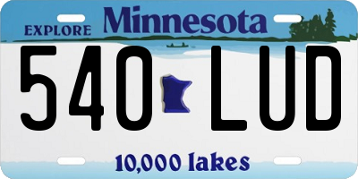 MN license plate 540LUD