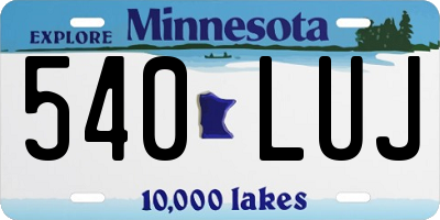MN license plate 540LUJ