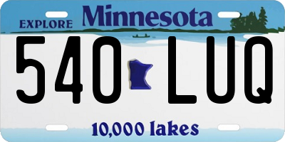 MN license plate 540LUQ