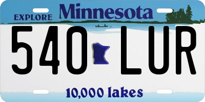 MN license plate 540LUR