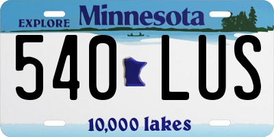 MN license plate 540LUS