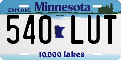 MN license plate 540LUT