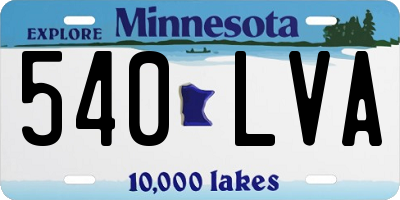 MN license plate 540LVA
