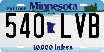 MN license plate 540LVB