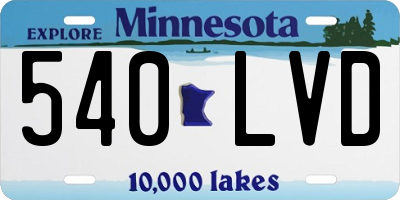 MN license plate 540LVD