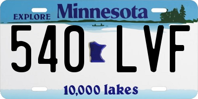 MN license plate 540LVF