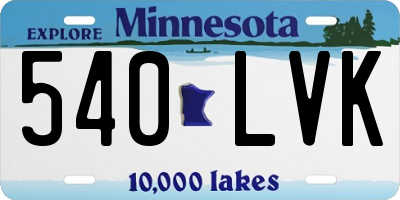 MN license plate 540LVK